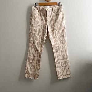 Frame Denim Beige and Brown Patterned Jeans